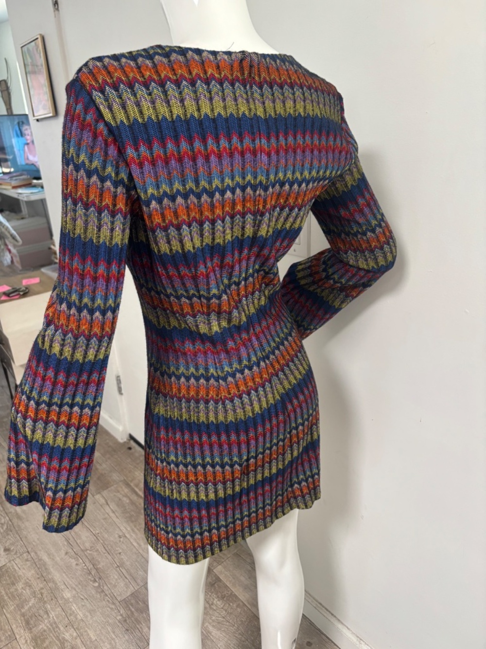 Ramy Brook Multi color Long Sleeve Mini Dress - Picture 3 of 4